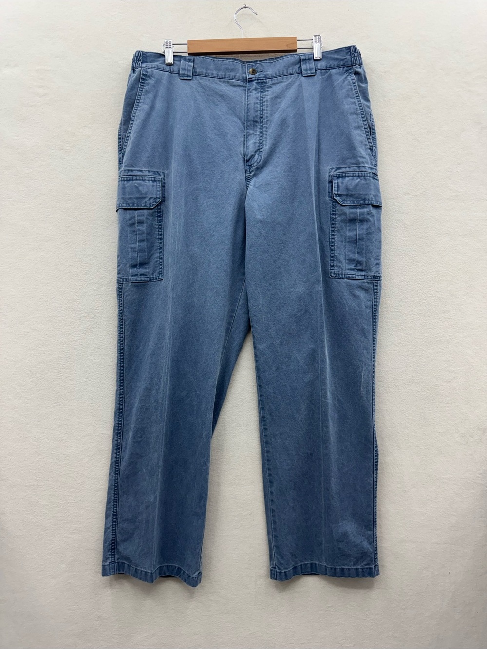 LL Bean Men’s 40x32 Tropic Weight Cargo Pants Cotton Y2K Utility Blue